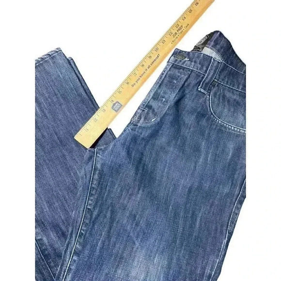 Rock and Republic Taylor Button Fly Jeans 38x28 Bootcut Blue Embroidered Wings - Picture 7 of 12